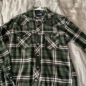 Mens Wrangler Pearl Snap Flannel